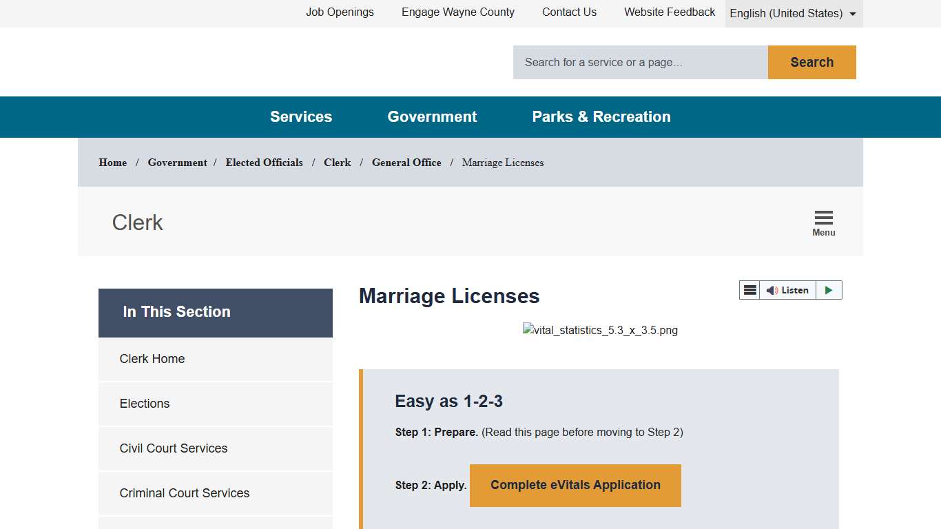 Marriage Licenses - Wayne County, Michigan