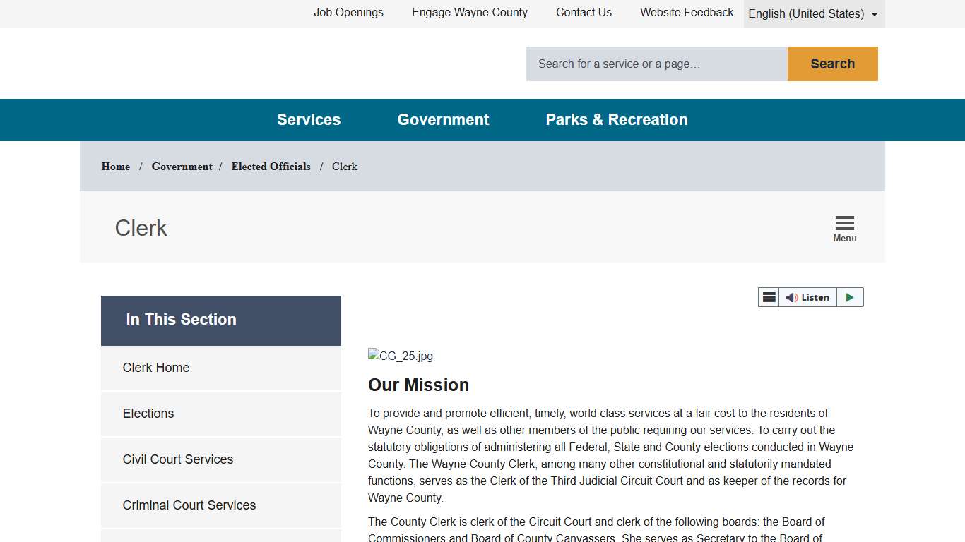 Clerk - Wayne County, Michigan