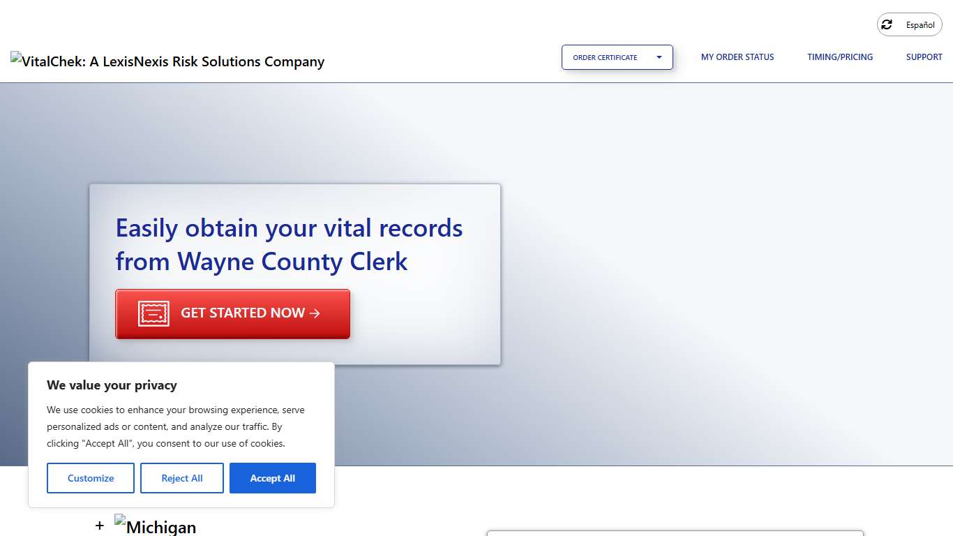 Wayne County Clerk (MI) Order Certificates - VitalChek